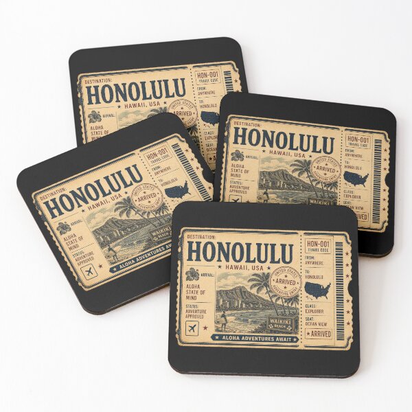 Item preview, Honolulu Vintage Travel Ticket designed and sold by naturalsurvival.