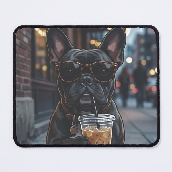 Item preview, Cool French Bulldog Drinking Iced Coffee City Street Aesthetic designed and sold by raedattia.