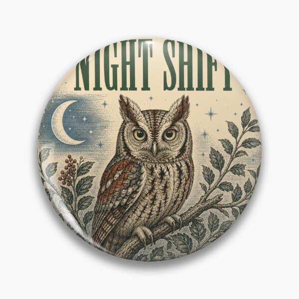 Item preview, Night Shift — Owl Garden Humor designed and sold by QuietWingGuide.