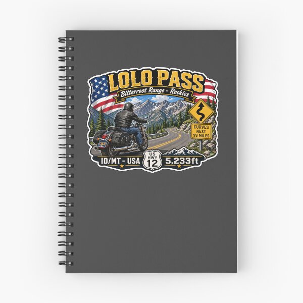 Item preview, Lolo Pass Idaho, Montana Rocky Mountains Motorcycle Sticker TShirt 04 designed and sold by OuterShellUK.