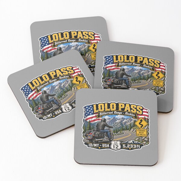 Item preview, Lolo Pass Idaho, Montana Rocky Mountains Motorcycle Sticker TShirt 04 designed and sold by OuterShellUK.