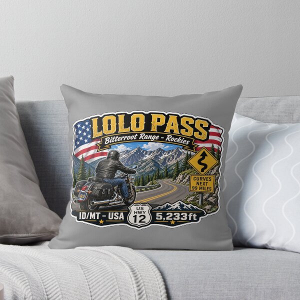 Item preview, Lolo Pass Idaho, Montana Rocky Mountains Motorcycle Sticker TShirt 04 designed and sold by OuterShellUK.