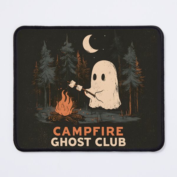 Item preview, Campfire Ghost Club Cute Vintage Halloween Camping T-Shirt designed and sold by KAM-KAM-STORE.