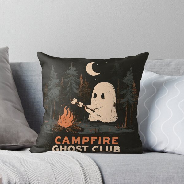 Item preview, Campfire Ghost Club Cute Vintage Halloween Camping T-Shirt designed and sold by KAM-KAM-STORE.