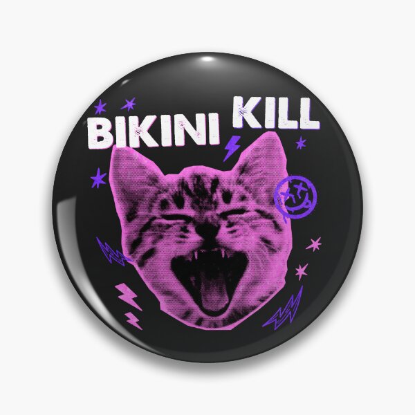 Item preview, Bikini Kill & the Punk Rock Kitten -  Cat Riot Grrrl Distressed Halftone Grunge Streetwear Graphic Design designed and sold by Miaou Studio.