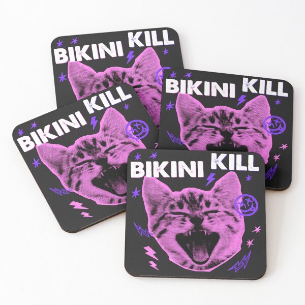 Item preview, Bikini Kill & the Punk Rock Kitten -  Cat Riot Grrrl Distressed Halftone Grunge Streetwear Graphic Design designed and sold by Miaou Studio.