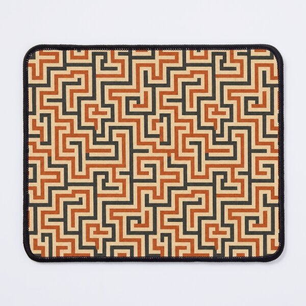 Item preview, Vintage Greek Key Maze Pattern – Terracotta and Black Geometric Design designed and sold by Skaldcraft.