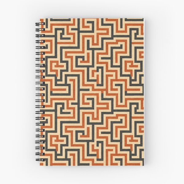 Item preview, Vintage Greek Key Maze Pattern – Terracotta and Black Geometric Design designed and sold by Skaldcraft.