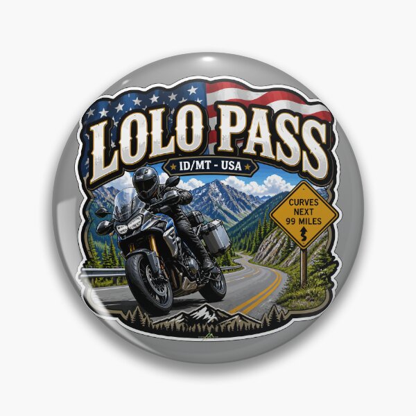 Item preview, Lolo Pass Idaho, Montana Rocky Mountains Motorcycle Sticker TShirt 05 designed and sold by OuterShellUK.