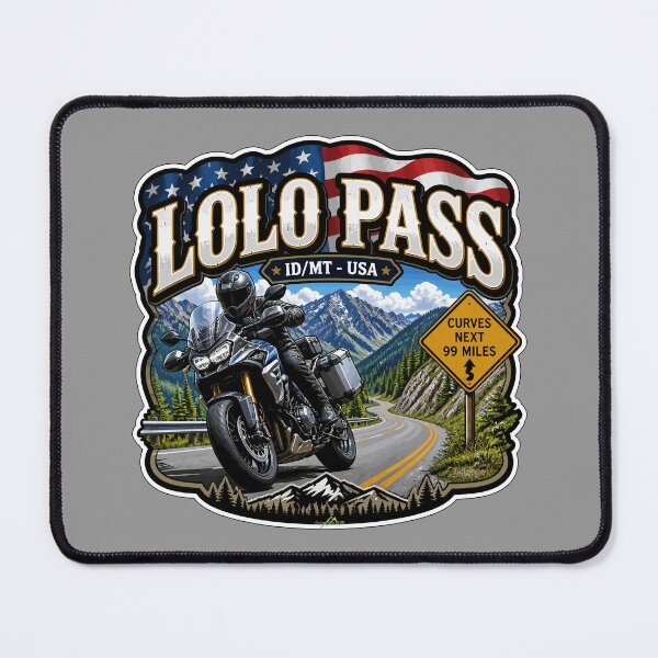 Item preview, Lolo Pass Idaho, Montana Rocky Mountains Motorcycle Sticker TShirt 05 designed and sold by OuterShellUK.