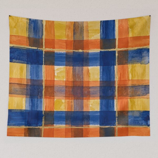 Item preview, Blue Orange Plaid Pattern  designed and sold by GraphicsClub.