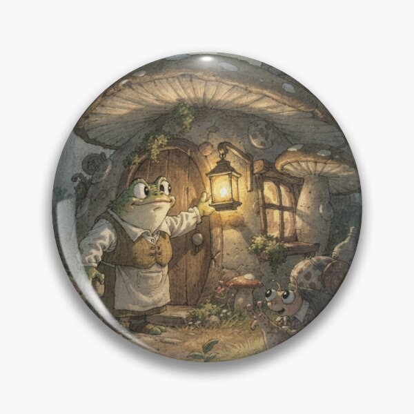 Item preview, Toad Innkeeper Welcoming a Weary Snail Cottagecore Art designed and sold by PictorialWhimsy.