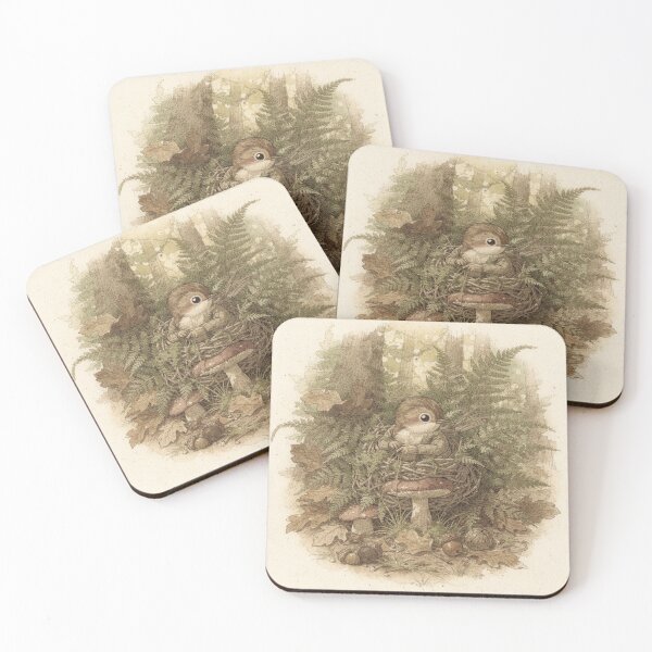 Item preview, Wren Folk Weaving a Nest of Ferns Storybook Art designed and sold by PictorialWhimsy.