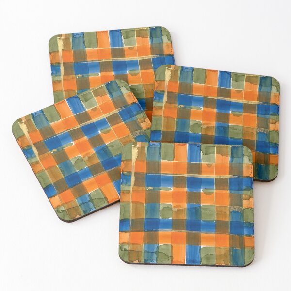 Item preview, Blue Orange Plaid Pattern  designed and sold by GraphicsClub.