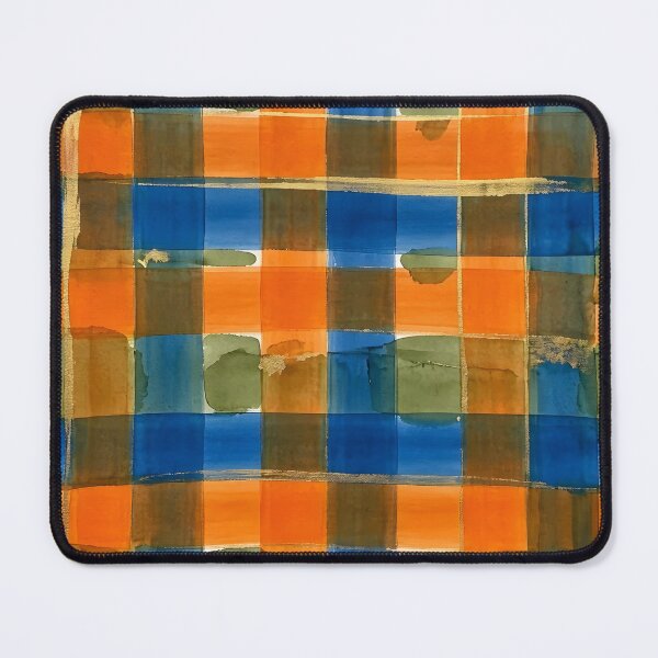 Item preview, Blue Orange Plaid Pattern  designed and sold by GraphicsClub.