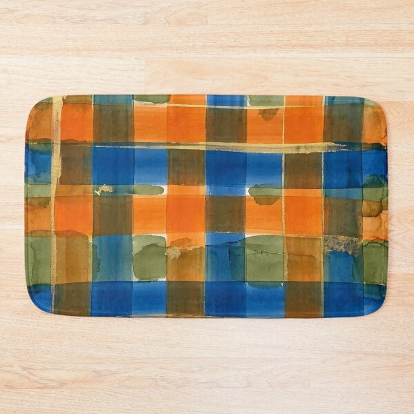Item preview, Blue Orange Plaid Pattern  designed and sold by GraphicsClub.