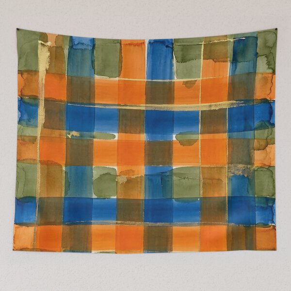 Item preview, Blue Orange Plaid Pattern  designed and sold by GraphicsClub.