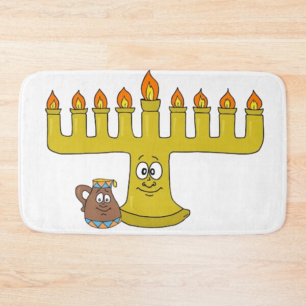 Item preview, Cute Hanukkah Menorah & Oil Jug Sticker | Happy Miracle Duo Cartoon designed and sold by MyxaART.