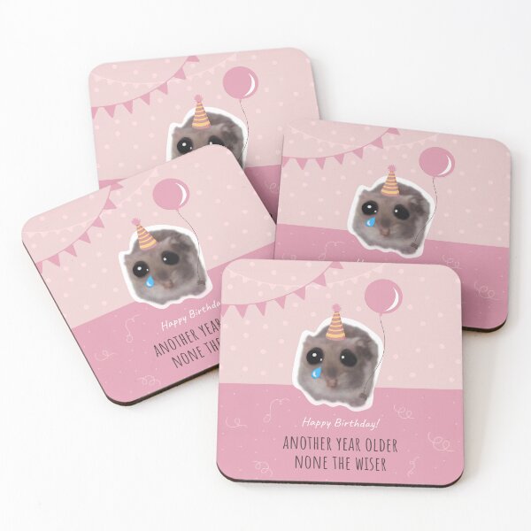 Item preview, Happy Birthday! Another year older none the wiser with funny sad hamster designed and sold by GosiaArtGarden.