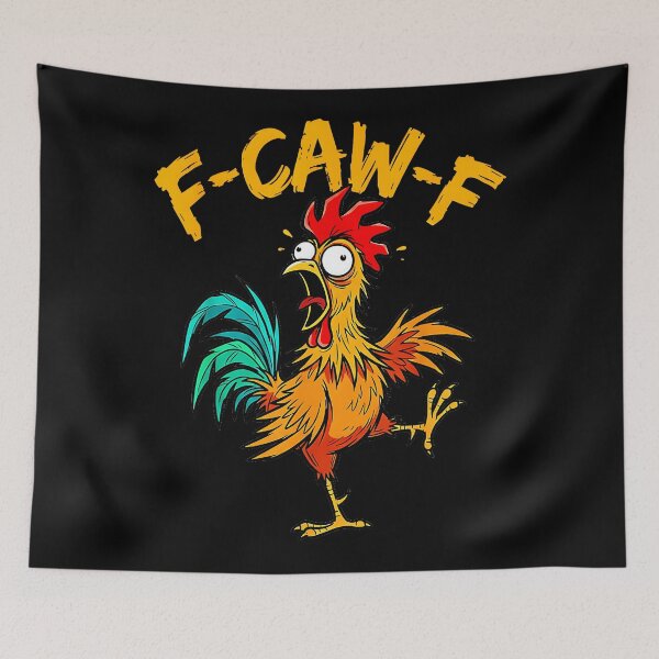 Item preview, F-Caw-F Funny Rooster Chicken Farmer designed and sold by Hugosploosh.