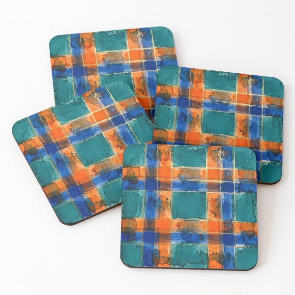 Item preview, Blue Orange Plaid Pattern  designed and sold by GraphicsClub.