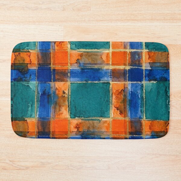 Item preview, Blue Orange Plaid Pattern  designed and sold by GraphicsClub.