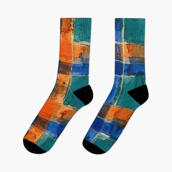 Item preview, Blue Orange Plaid Pattern  designed and sold by GraphicsClub.
