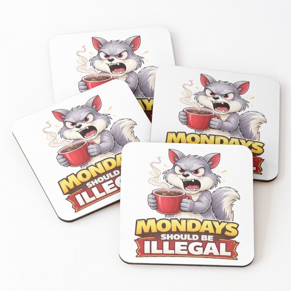 Item preview, Mondays Should Be Illegal Grumpy Squirrel Coffee Design. designed and sold by The-T-In-Retro.