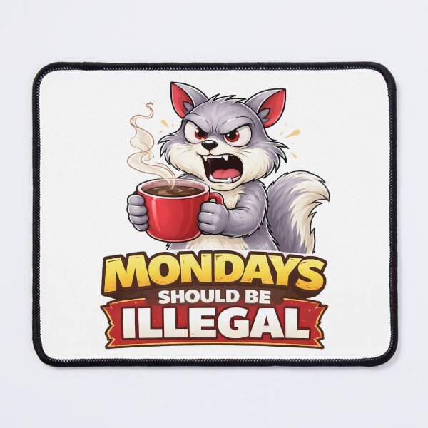 Item preview, Mondays Should Be Illegal Grumpy Squirrel Coffee Design. designed and sold by The-T-In-Retro.
