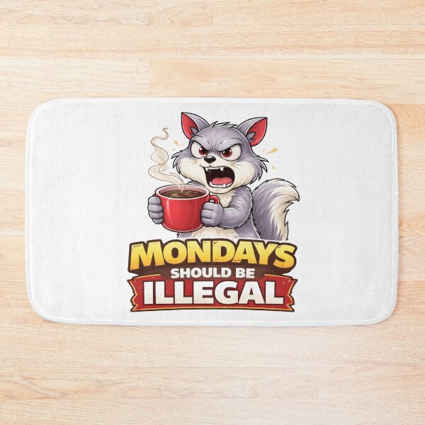 Item preview, Mondays Should Be Illegal Grumpy Squirrel Coffee Design. designed and sold by The-T-In-Retro.