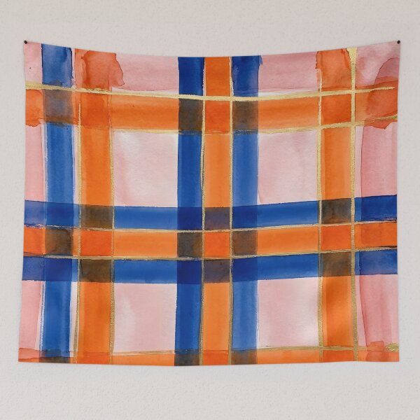Item preview, Blue Orange Plaid Pattern  designed and sold by GraphicsClub.