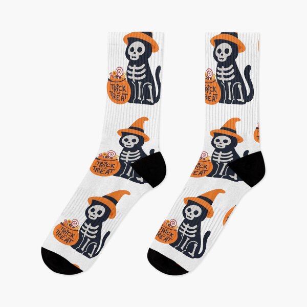 Item preview, Trick Or Treat Halloween Skeleton Cat designed and sold by LivingRoomZoo.