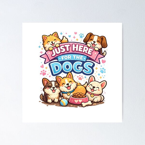 Item preview, Just Here For The Dogs Design designed and sold by Drift Pattern Studio.