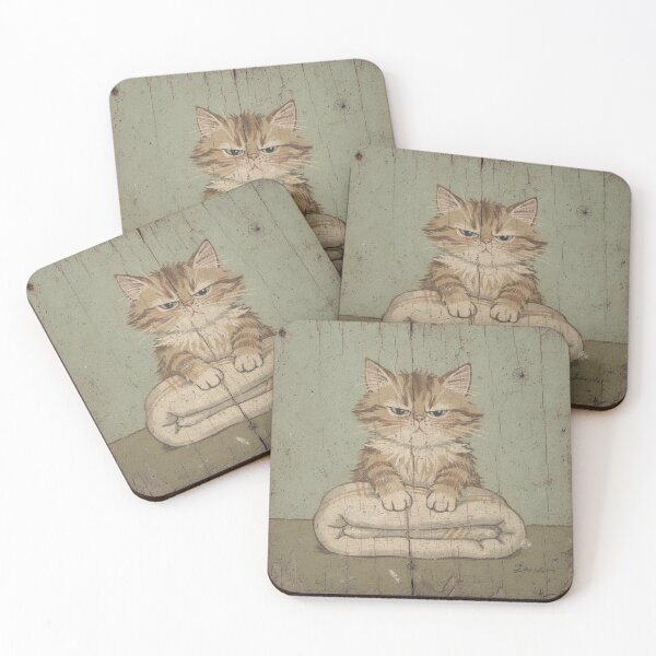 Item preview, Ragamuffin Cat Kneading the Good Blanket Folk Art designed and sold by PictorialWhimsy.