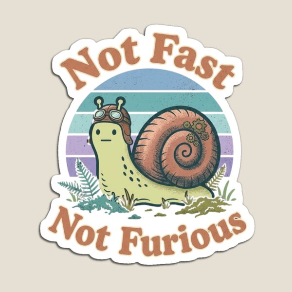 Item preview, Not Fast Not Furious Funny Retro Snail Vintage for natuer love T-Shirt designed and sold by HomeFarShop.