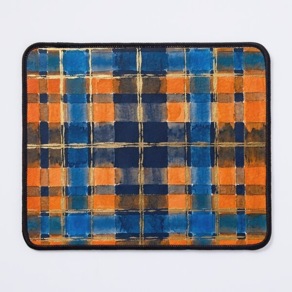 Item preview, Blue Orange Plaid Pattern  designed and sold by GraphicsClub.