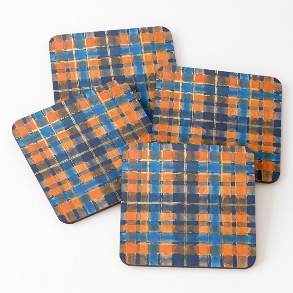 Item preview, Blue Orange Plaid Pattern  designed and sold by GraphicsClub.