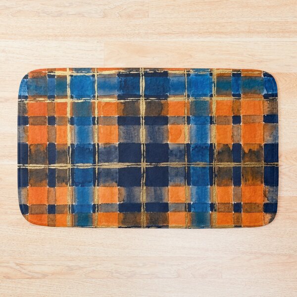 Item preview, Blue Orange Plaid Pattern  designed and sold by GraphicsClub.