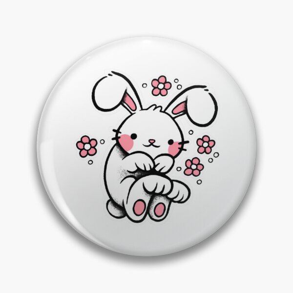 Item preview, Bunny Cute Kawaii Blushing Rabbit Pink Sakura Blossom Graphic designed and sold by BlancheDrawe.