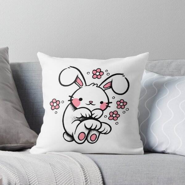 Item preview, Bunny Cute Kawaii Blushing Rabbit Pink Sakura Blossom Graphic designed and sold by BlancheDrawe.