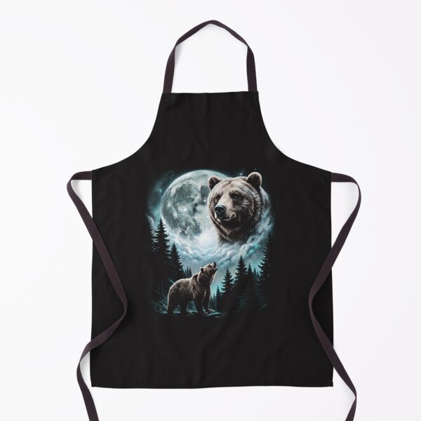 Item preview, Grizzly Bear Moon Forest Wildlife Vintage Nature Night Sky Design designed and sold by kiralynstration.