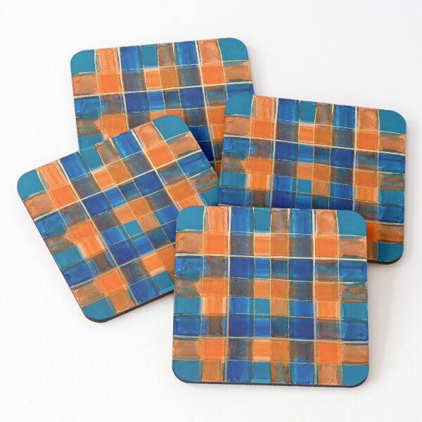 Item preview, Blue Orange Plaid Pattern  designed and sold by GraphicsClub.
