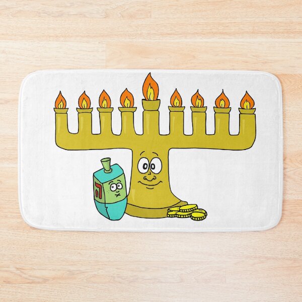 Item preview, Cute Hanukkah Menorah & Dreidel Sticker | Happy Chanukah Gelt Trio Cartoon designed and sold by MyxaART.