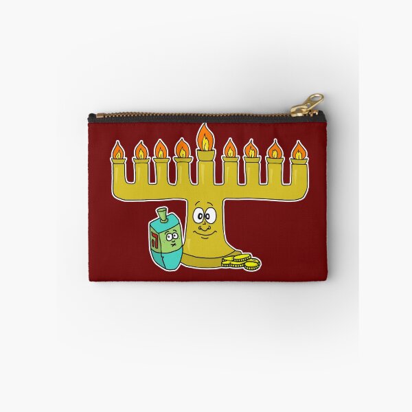 Item preview, Cute Hanukkah Menorah & Dreidel Sticker | Happy Chanukah Gelt Trio Cartoon designed and sold by MyxaART.