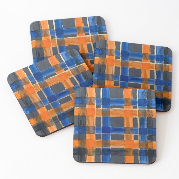 Item preview, Blue Orange Plaid Pattern  designed and sold by GraphicsClub.