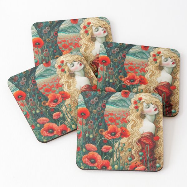 Item preview, Poppy Goddess: A Dream of Gold and Red designed and sold by SanMiramili.