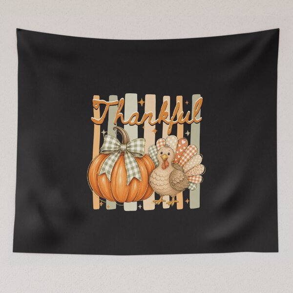Item preview, Thankful Pumpkin Turkey Vintage Thanksgiving Coquette Fall Harvest Design designed and sold by kiralynstration.