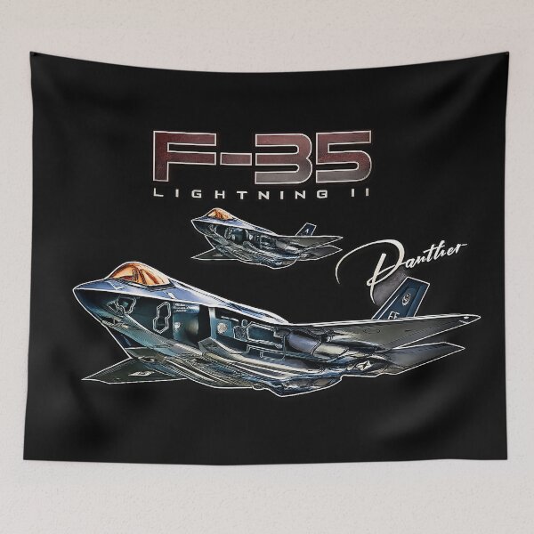 Item preview, Lockheed Martin F-35 Lightning II Panther Stealth Fighter Jet Military Aviation Graphic designed and sold by Aerolovers.