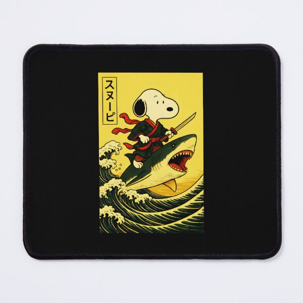 Item preview, Snoopy Samurai Shark Surfing Japanese Ocean Wave designed and sold by NovaNeal.