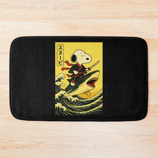 Item preview, Snoopy Samurai Shark Surfing Japanese Ocean Wave designed and sold by NovaNeal.